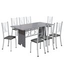 Ver imagem 2 de Conjunto de Mesa Tampo de Granito Ocre com 8 Cadeiras Lorena Yescasa