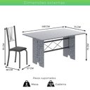 Ver imagem 3 de Conjunto de Mesa Tampo de Granito Ocre com 6 Cadeiras Lorena Yescasa Cinza/Preto Liso/Mart Prata