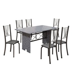 Conjunto de Mesa Tampo de Granito Ocre com 6 Cadeiras Lorena Yescasa - 2