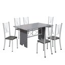 Ver imagem 2 de Conjunto de Mesa Tampo de Granito Ocre com 6 Cadeiras Lorena Yescasa Branco/Preto Liso
