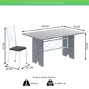 Ver imagem 3 de Conjunto de Mesa Tampo de Granito Ocre com 6 Cadeiras Lorena Yescasa Branco/Preto Liso