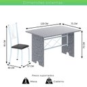 Ver imagem 3 de Conjunto de Mesa Tampo de Granito Ocre com 4 Cadeiras Lorena Yescasa Branco/Preto Liso