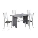 Ver imagem 2 de Conjunto de Mesa Tampo de Granito Ocre com 4 Cadeiras Lorena Yescasa Branco/Preto Liso