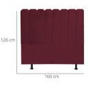 Ver imagem 3 de Cabeceira Nuvem Cama Box Queen 160 cm Alanis Suede Bordô