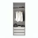 Ver imagem 2 de Guarda-Roupas Modulado 2 Portas 3 Gavetas Branco/Carvalho Treviso