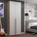 Ver imagem 1 de Guarda-Roupas Modulado 2 Portas 3 Gavetas Branco/Carvalho Treviso