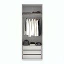 Ver imagem 2 de Guarda-Roupas Modulado 2 Portas 3 Gavetas Branco/Carvalho Treviso