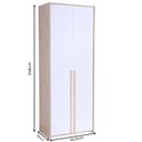Ver imagem 4 de Guarda-Roupas Modulado 2 Portas 3 Gavetas Branco/Carvalho Treviso