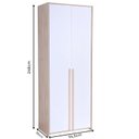 Ver imagem 4 de Guarda-Roupas Modulado 2 Portas 3 Gavetas Branco/Carvalho Treviso