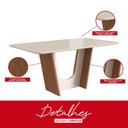Ver imagem 5 de Mesa para Sala de Jantar 160x90cm com Vidro Lapidado Marrom/Canela/Off White