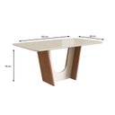 Ver imagem 3 de Mesa para Sala de Jantar 160x90cm com Vidro Lapidado Marrom/Canela/Off White