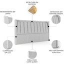 Ver imagem 3 de Cabeceira Cama Queen 160cm Luara Linho Cinza Claro Z37 - Mpozenato