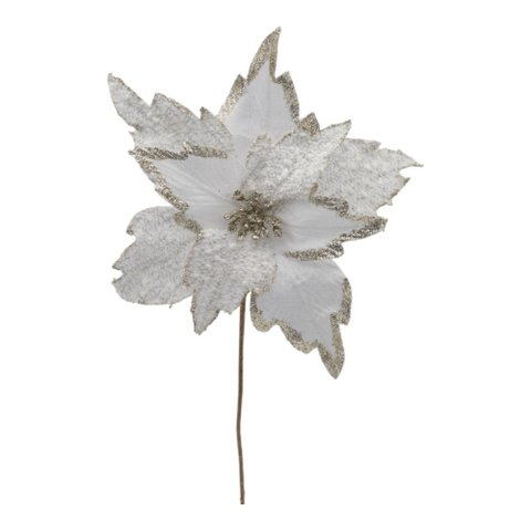 Flor Decorativa Poinsettia Branca 36 Cm | Natal Encantado Formosinha