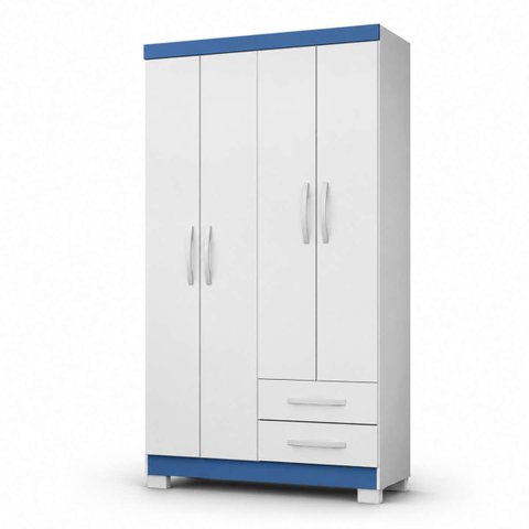 Guarda Roupa 4 Portas 2 Gavetas Infantil Encanto MDP 100cm