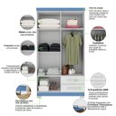Ver imagem 4 de Guarda Roupa 4 Portas 2 Gavetas Infantil Encanto MDP 100cm