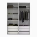 Ver imagem 2 de Guarda-Roupas Modulado 4 Portas 6 Gavetas Branco/Carvalho Treviso
