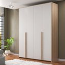 Ver imagem 1 de Guarda-Roupas Modulado 4 Portas 6 Gavetas Branco/Carvalho Treviso