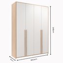 Ver imagem 4 de Guarda-Roupas Modulado 4 Portas 6 Gavetas Branco/Carvalho Treviso