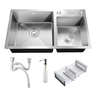 Kit Cuba Pia Dupla Cozinha Gourmet Completa com Acessórios e Torneira Extensível Aço Inox - 2