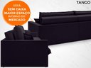 Ver imagem 4 de Sofá Tango 1,80M Sem Caixa, Retrátil e Reclinável Velosuede Preto - Netsofás