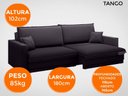 Ver mais imagens de Sofá Tango 1,80M Sem Caixa, Retrátil e Reclinável Velosuede Preto - Netsofás