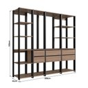 Ver imagem 4 de Guarda Roupa Closet 4 Peças com 2 Cabideiros 6 Gavetas e 11 Nichos Easy Marrom/Preto/Montana