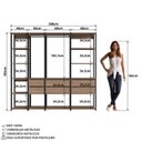 Ver imagem 5 de Guarda Roupa Closet 4 Peças com 2 Cabideiros 6 Gavetas e 11 Nichos Easy Marrom/Preto/Montana