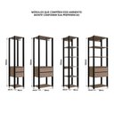 Ver imagem 6 de Guarda Roupa Closet 4 Peças com 2 Cabideiros 6 Gavetas e 11 Nichos Easy Marrom/Preto/Montana