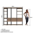 Ver imagem 7 de Guarda Roupa Closet 4 Peças com 2 Cabideiros 6 Gavetas e 11 Nichos Easy Marrom/Preto/Montana