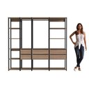 Ver mais imagens de Guarda Roupa Closet 4 Peças com 2 Cabideiros 6 Gavetas e 11 Nichos Easy Marrom/Preto/Montana