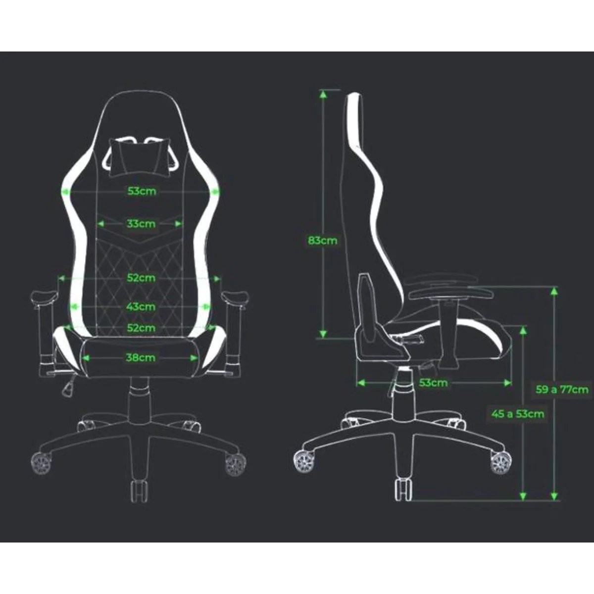 Cadeira Gamer Evolution Ergonômica Reclinável 180° 136cm | MadeiraMadeira