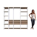 Ver mais imagens de Guarda Roupa Closet 4 Peças com 2 Cabideiros 6 Gavetas e 11 Nichos Easy Marrom/Branco/Montana