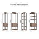 Ver imagem 5 de Guarda Roupa Closet 4 Peças com 2 Cabideiros 6 Gavetas e 11 Nichos Easy Marrom/Branco/Montana
