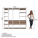 Ver imagem 7 de Guarda Roupa Closet 4 Peças com 2 Cabideiros 6 Gavetas e 11 Nichos Easy Marrom/Branco/Montana
