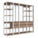 Ver imagem 2 de Guarda Roupa Closet 4 Peças com 2 Cabideiros 6 Gavetas e 11 Nichos Easy Marrom/Branco/Montana