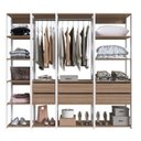 Ver imagem 3 de Guarda Roupa Closet 4 Peças com 2 Cabideiros 6 Gavetas e 11 Nichos Easy Marrom/Branco/Montana