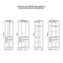 Ver imagem 6 de Guarda Roupa Closet 4 Peças com 2 Cabideiros 6 Gavetas e 11 Nichos Easy Branco