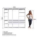 Ver imagem 7 de Guarda Roupa Closet 4 Peças com 2 Cabideiros 6 Gavetas e 11 Nichos Easy