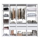 Ver imagem 3 de Guarda Roupa Closet 4 Peças com 2 Cabideiros 6 Gavetas e 11 Nichos Easy Branco