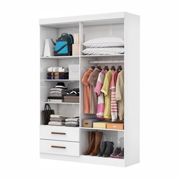 Guarda Roupa Casal Lu 4 Portas 2 Gavetas Carioca Móveis - 3