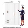 Guarda Roupa Casal Lu 4 Portas 2 Gavetas Carioca Móveis - 4