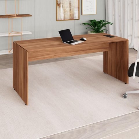 Mesa Diretor Premium Dinâmica Retangular 170cm Nogal sem Gavetas MDP F5 Office