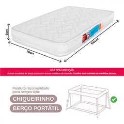 Colchão para Berço Desmontável Chiqueirinho Cercadinho D17 100x70x6cm - Bf Colchões - 2