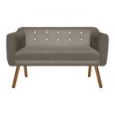 Ver imagem 1 de Sofá Retrô Namoradeira Julia 2 Lugares Suede Marrom Rato com Strass - D\'rossi
