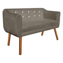 Ver imagem 6 de Sofá Retrô Namoradeira Julia 2 Lugares Suede Marrom Rato com Strass - D\'rossi