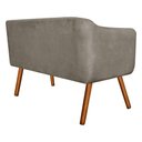Ver imagem 5 de Sofá Retrô Namoradeira Julia 2 Lugares Suede Marrom Rato com Strass - D\'rossi
