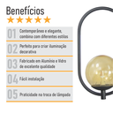 Ver imagem 5 de Arandela Parede ONLINE  PRETA Globo de Vidro AMBAR - 4124-3-AM