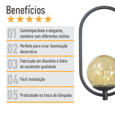 Ver imagem 5 de Arandela Parede ONLINE  PRETA Globo de Vidro AMBAR - 4124-3-AM