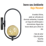 Arandela Parede ONLINE  PRETA Globo de Vidro AMBAR - 4124-3-AM - 6