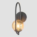 Ver imagem 2 de Arandela Parede ONLINE  PRETA Globo de Vidro AMBAR - 4124-3-AM